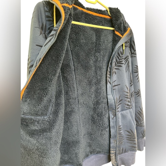 Roxy blue Frost printed floral full zip hooded Sherpa lined sweatshirt - Picture 6 of 7